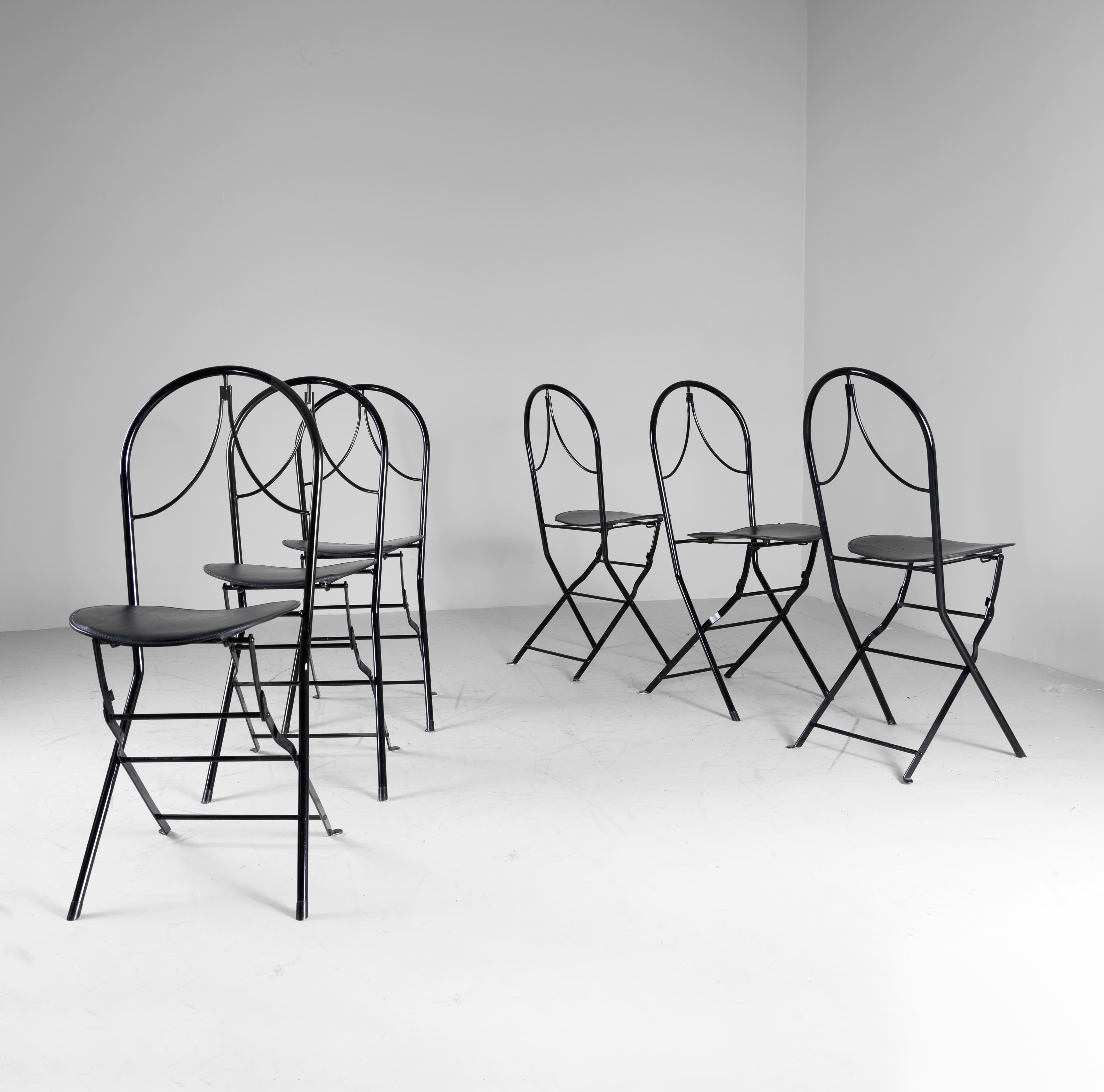 Italian Ensemble de 6 chaises Rosacamuna, Achille Castiglioni, 1983 en vente