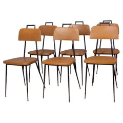 Set di 6 sedie vintage anni 60 in metallo e pelle design Italiano