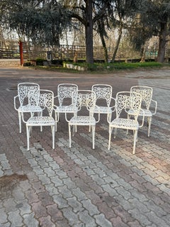 Set of 7 garden chairs F.A.I.M. Italy die-cast aluminum, 1970s