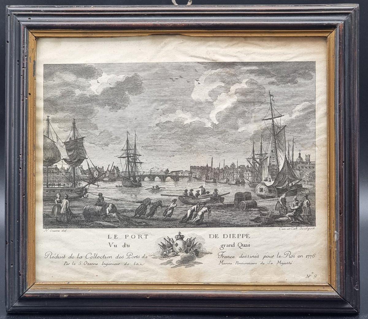 European set di 7 stampe  di un porto– “Ports de France”, 1776 in vendita