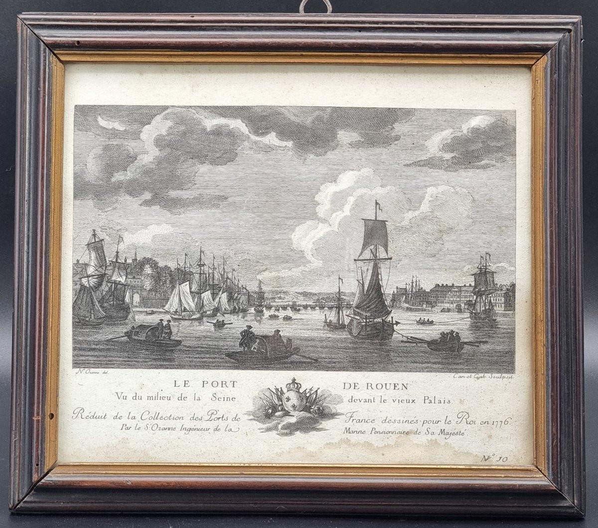 set di 7 stampe  di un porto– “Ports de France”, 1776 In condizioni buone in vendita a Vicenza, IT