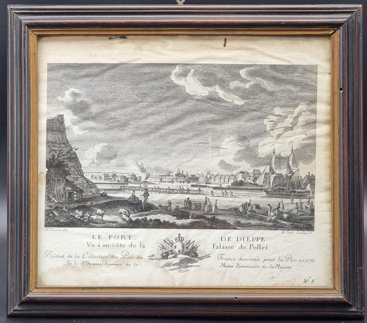 18th Century and Earlier set di 7 stampe  di un porto– “Ports de France”, 1776 in vendita