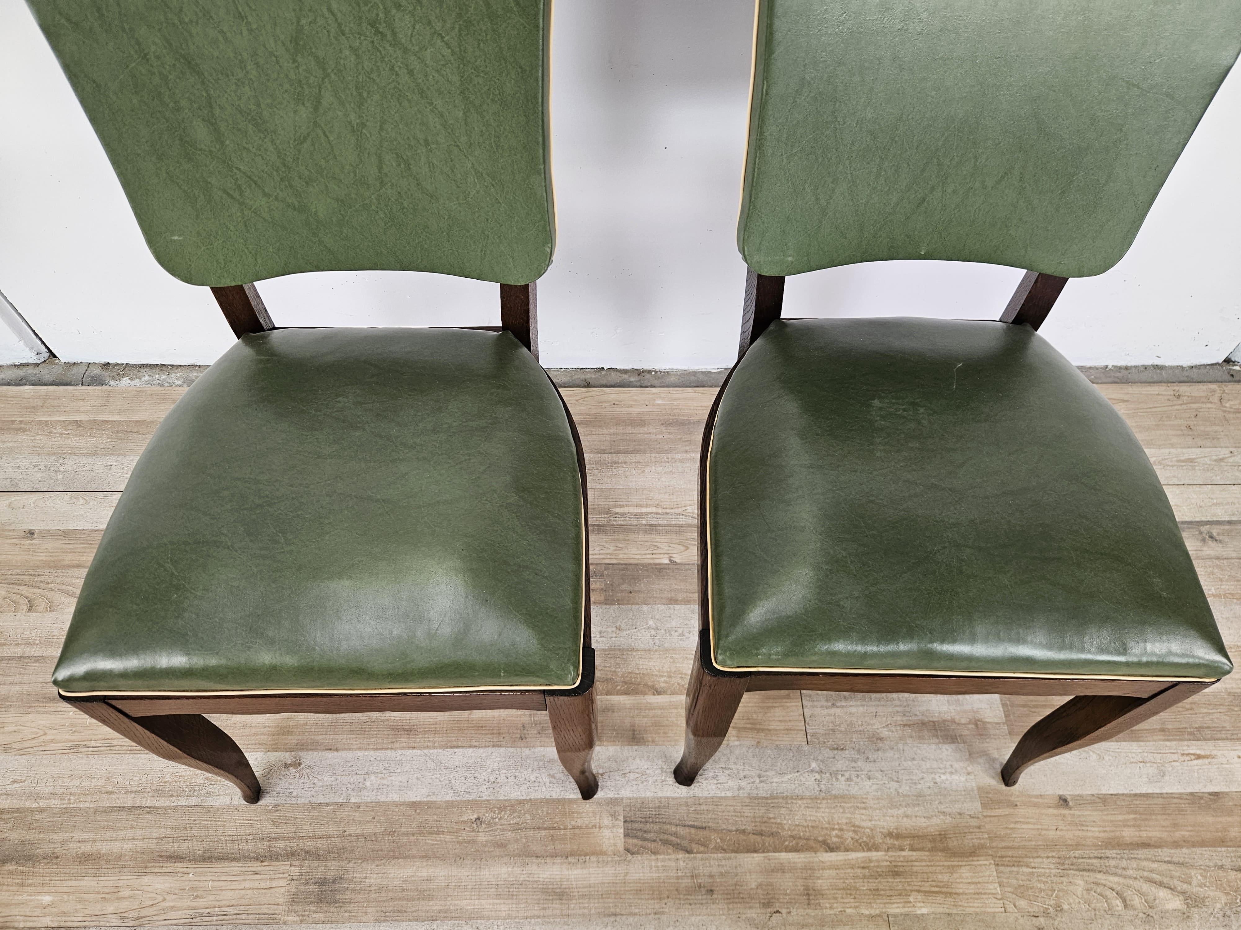 Set di 8 sedie Art Decò in rovere per sala da pranzo, 1950 in vendita 12