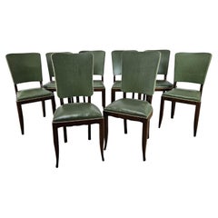 Set di 8 sedie Art Decò in rovere per sala da pranzo, 1950