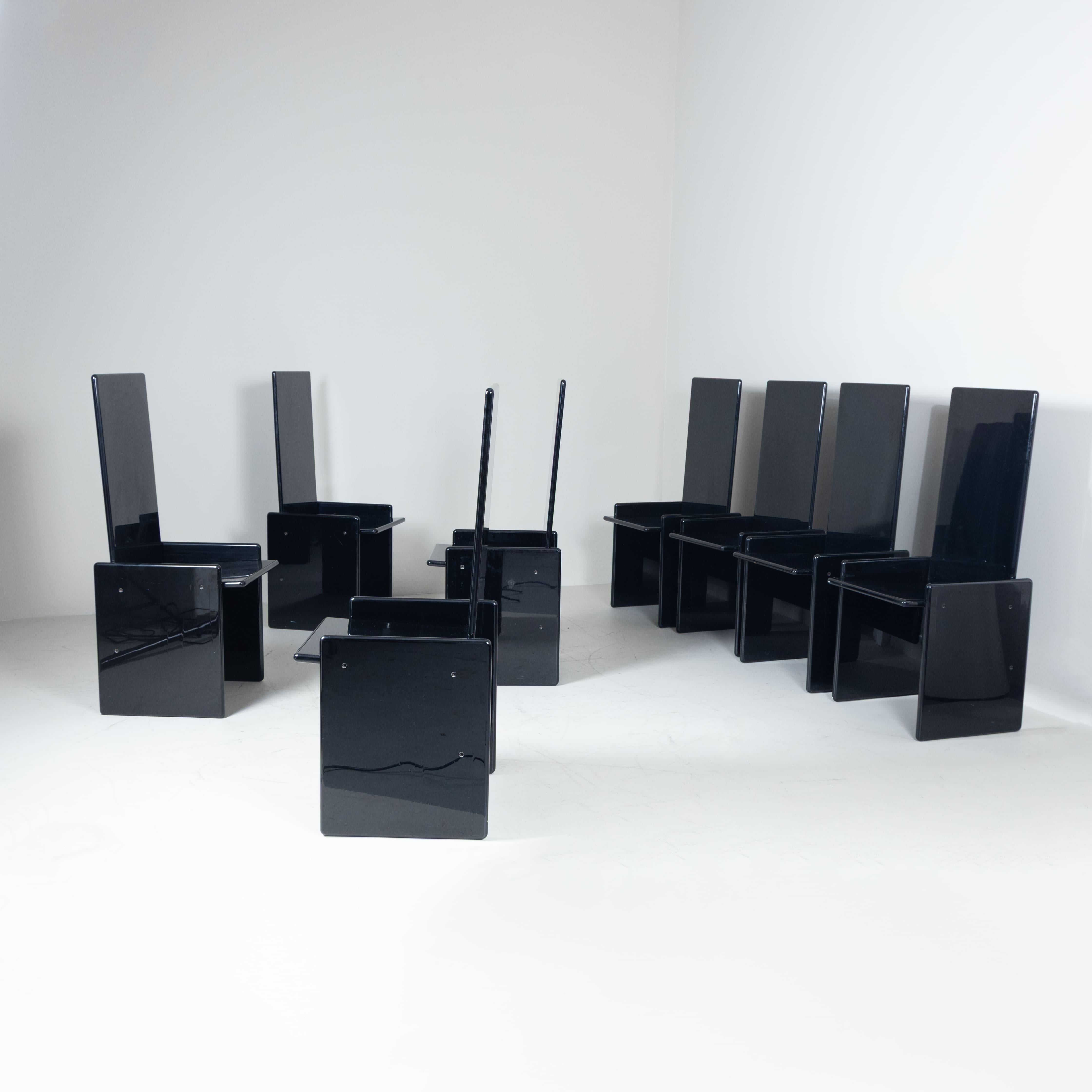 Ensemble de 8 chaises Kazuki, Kazuhide Takahama, Simon International, Italie, 1970 Bon état - En vente à Milano, Lombardia