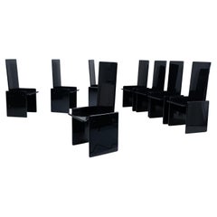 Kazuki set of 8 chairs, Kazuhide Takahama, Simon International, Italy, 1970