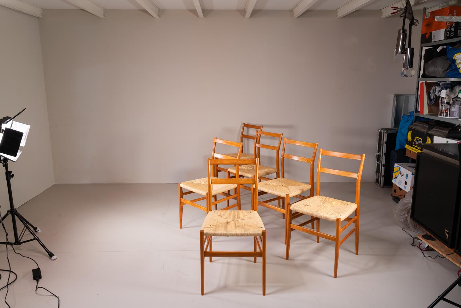 Italian Ensemble de 8 chaises Leggera Gio Ponti Cassina en vente
