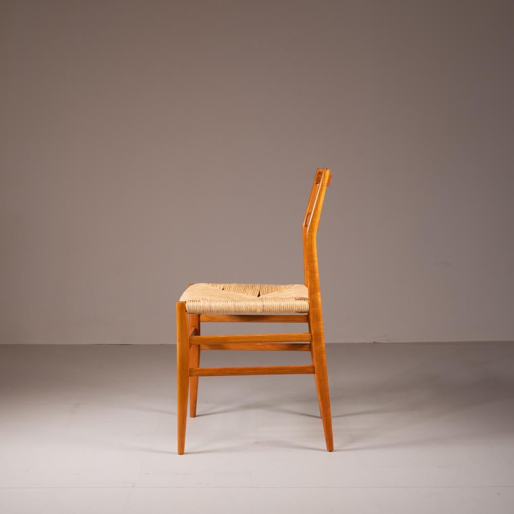 Paille Ensemble de 8 chaises Leggera Gio Ponti Cassina en vente