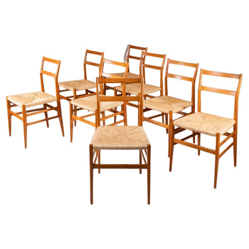 Set of 8 chairs Leggera Gio Ponti Cassina