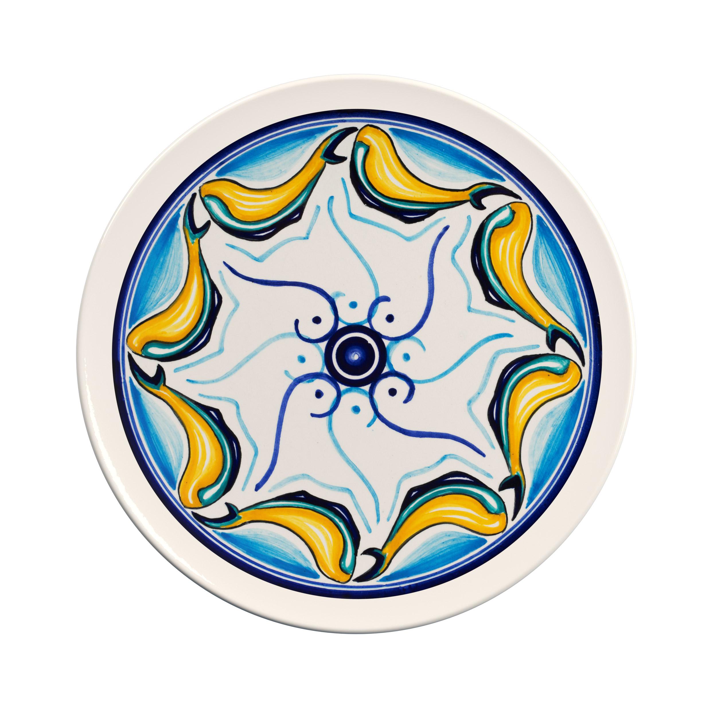 Set of 9 ceramic collectible plates, interamante hand-painted. For Sale 3