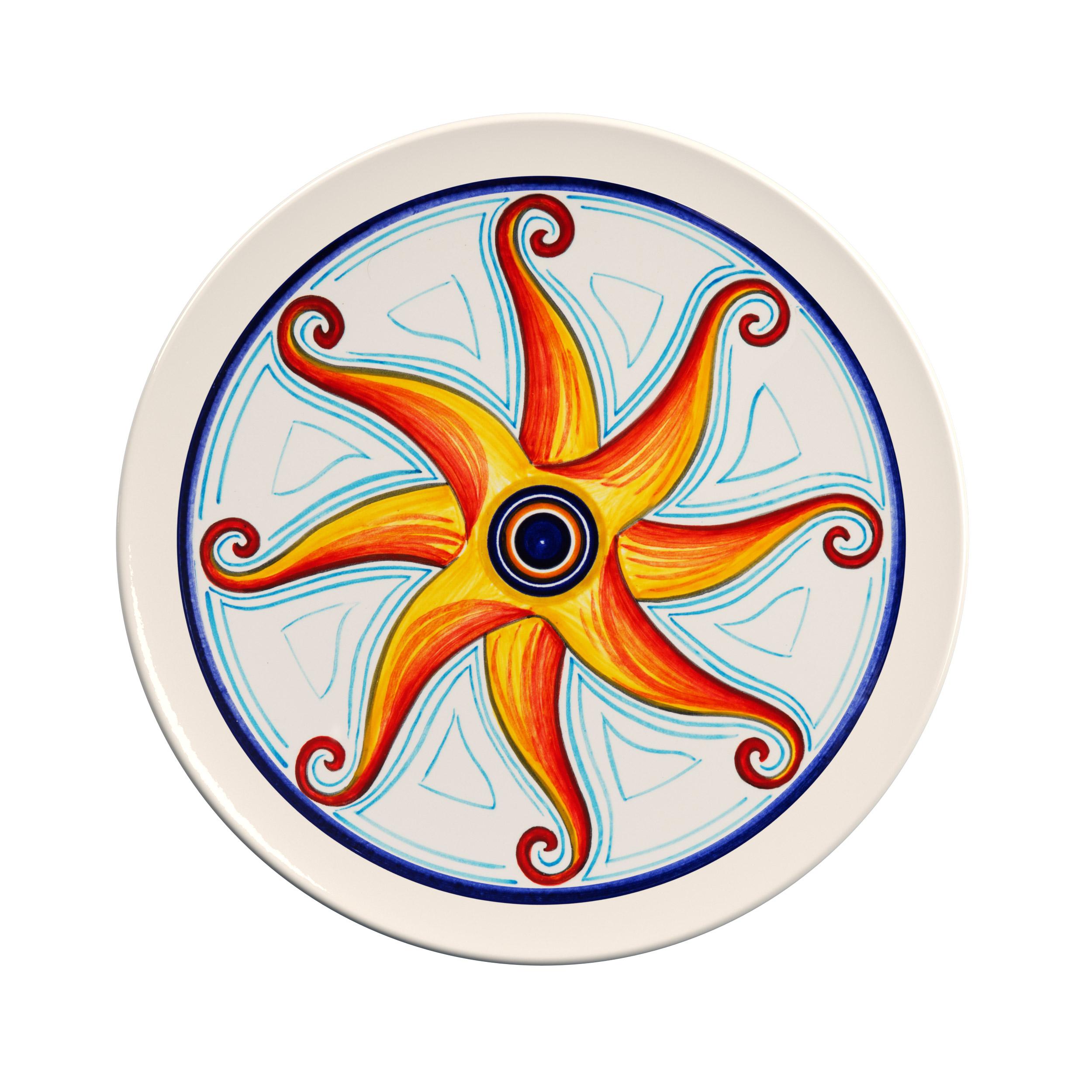 Ceramic Set of 9 ceramic collectible plates, interamante hand-painted. For Sale