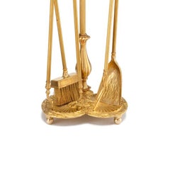 All Saints brass fireplace tool set