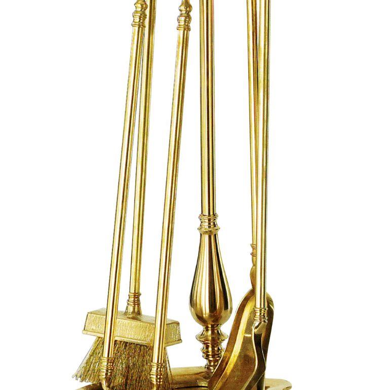 Holy Cross brass fireplace tool set In New Condition For Sale In Firenze, FI
