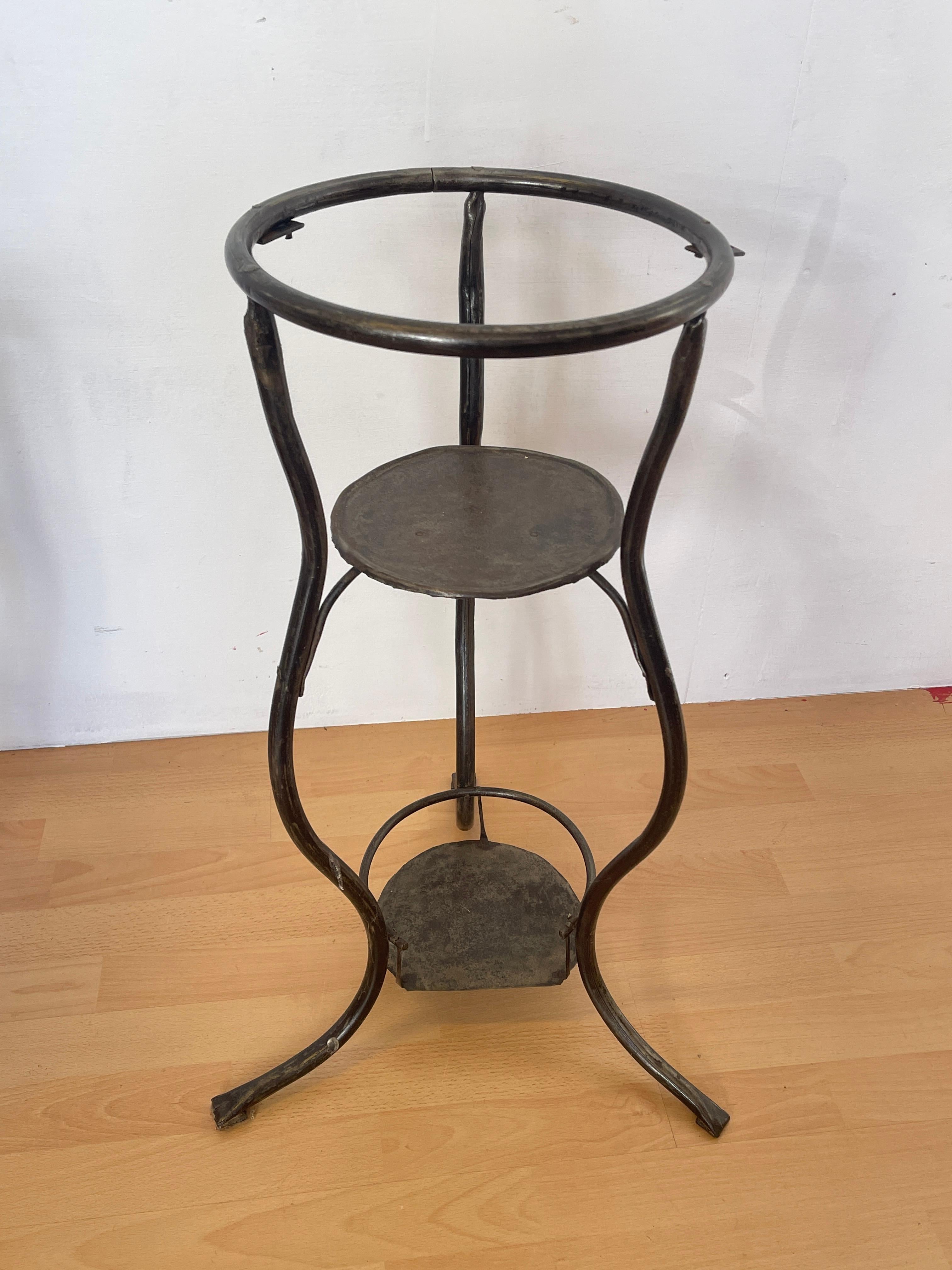 Brutalist Wrought Iron Flower Bases Set - Vintage Design For Sale