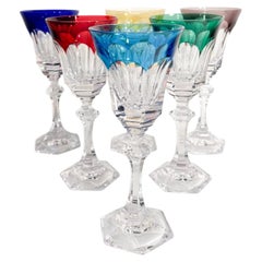 Mehrfarbiges Chenonceaux-Kelchglas-Set aus Sèvres-Kristall, 60er Jahre