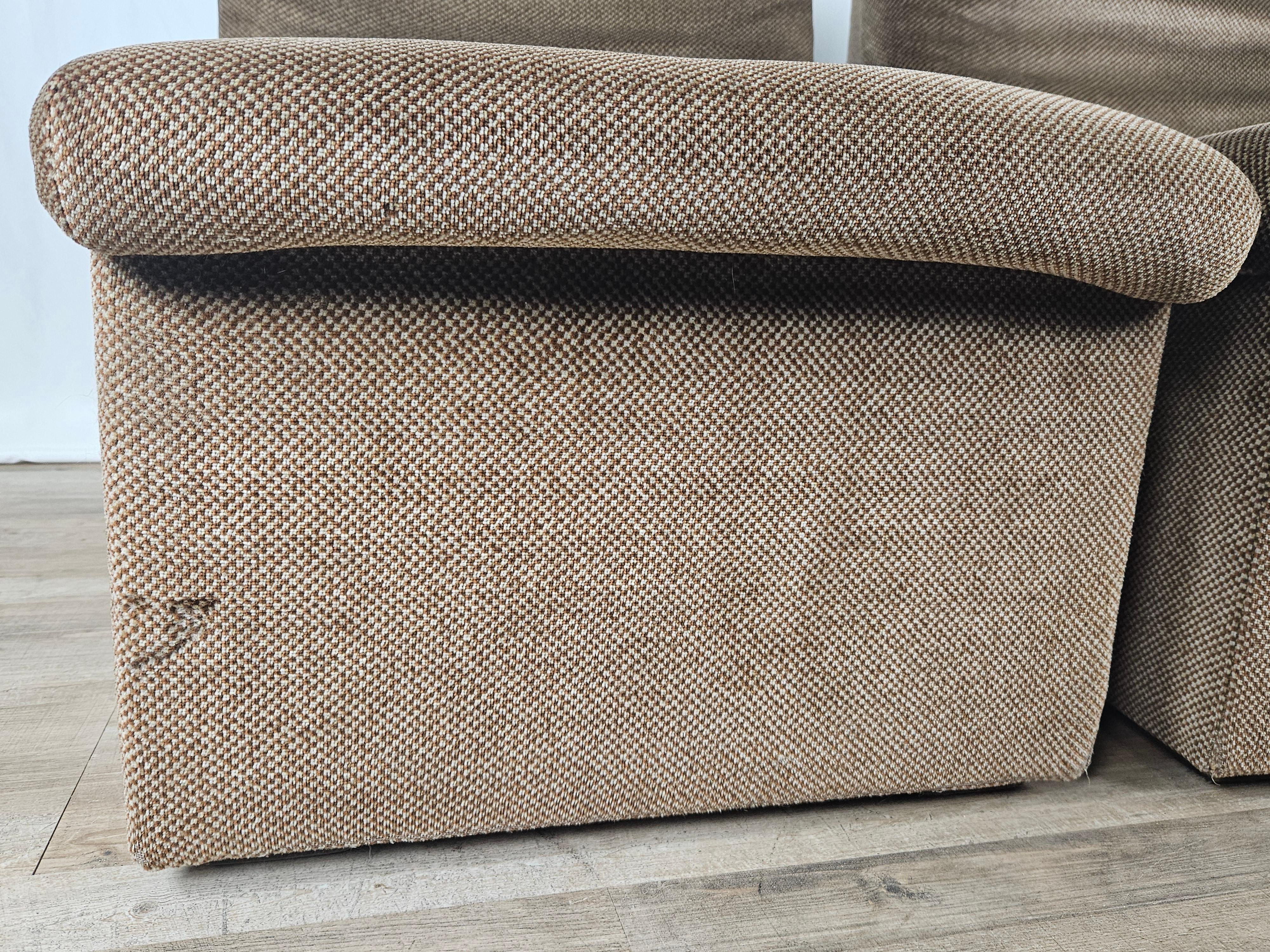 Set of five modular 1970s fabric seats For Sale 10