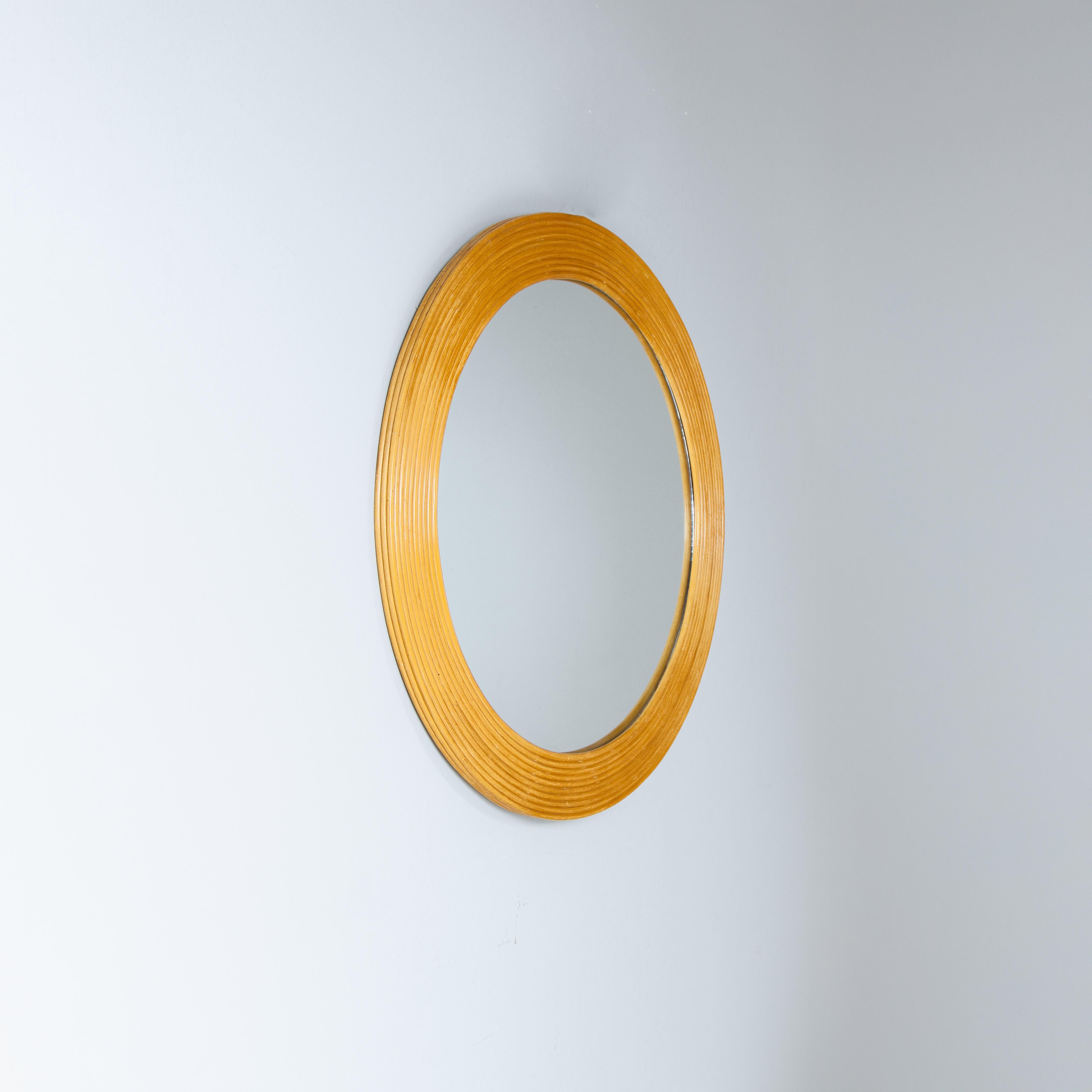 Set of console table, mirror, rattan stool, 1970s For Sale 5