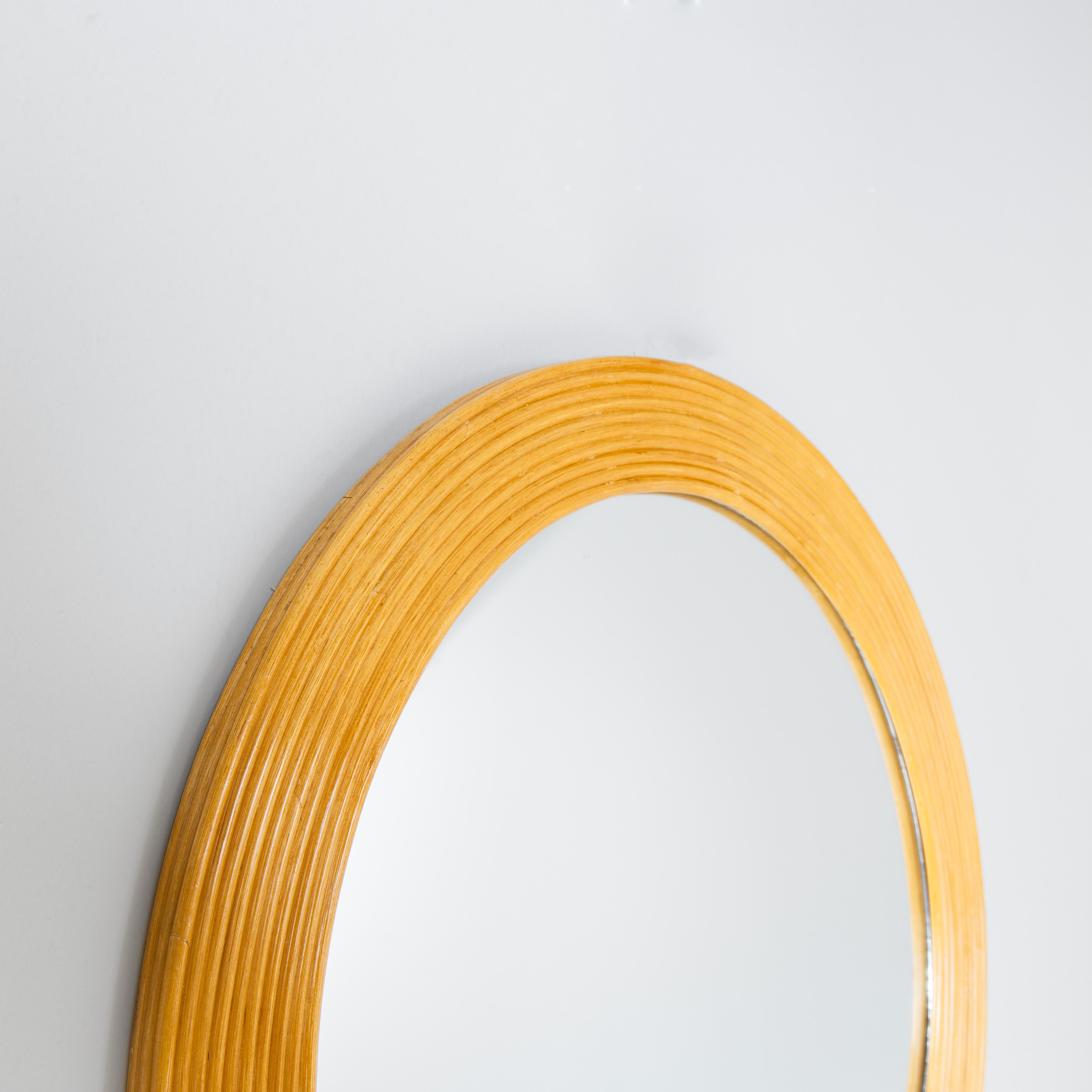 Set of console table, mirror, rattan stool, 1970s For Sale 6