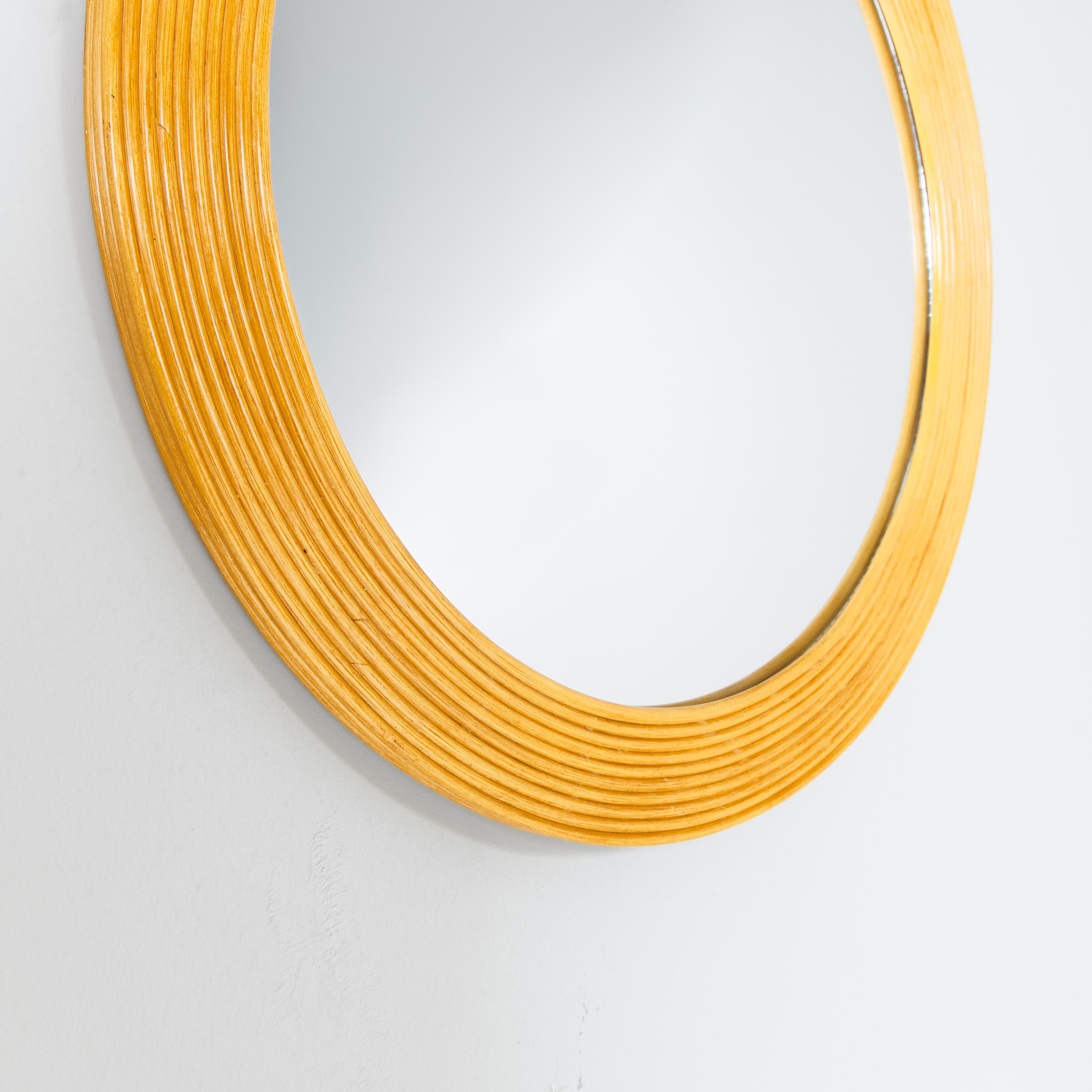 Set of console table, mirror, rattan stool, 1970s For Sale 7