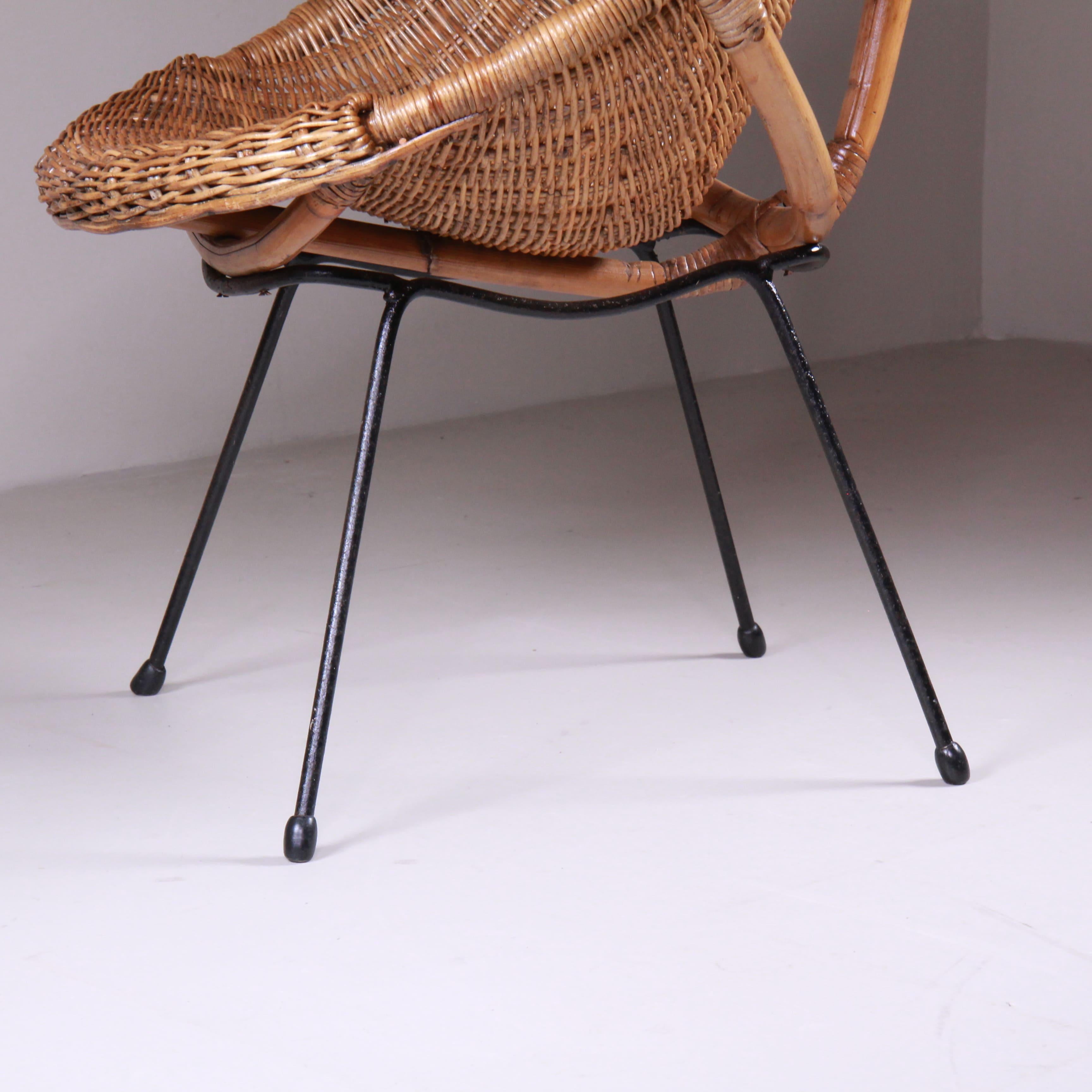 Ensemble de deux fauteuils en rotin, fabrication italienne en vente 5