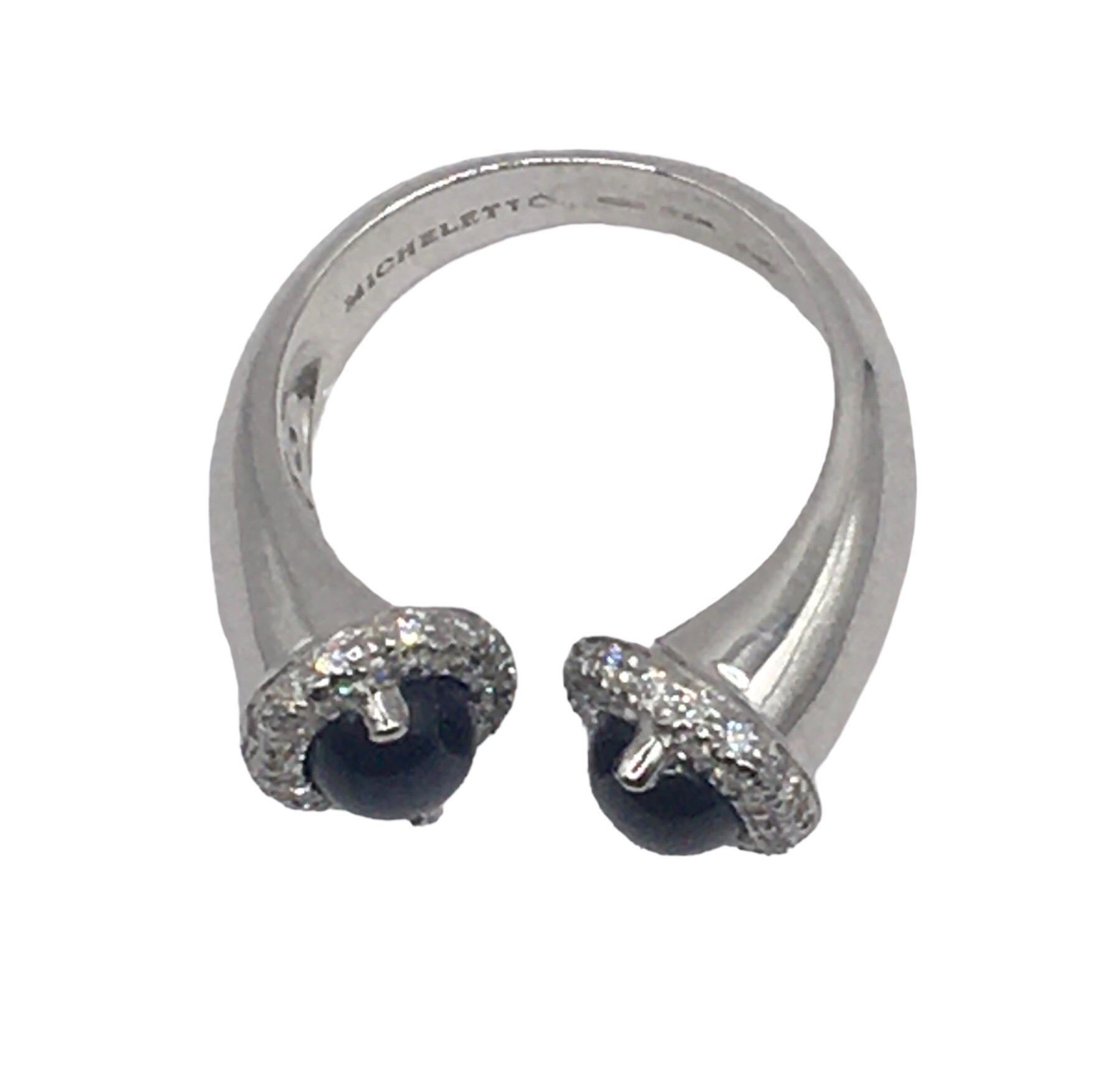 Women's or Men's 18kt White Gold Jewelry Set with Diamonds and Sapphires For Sale