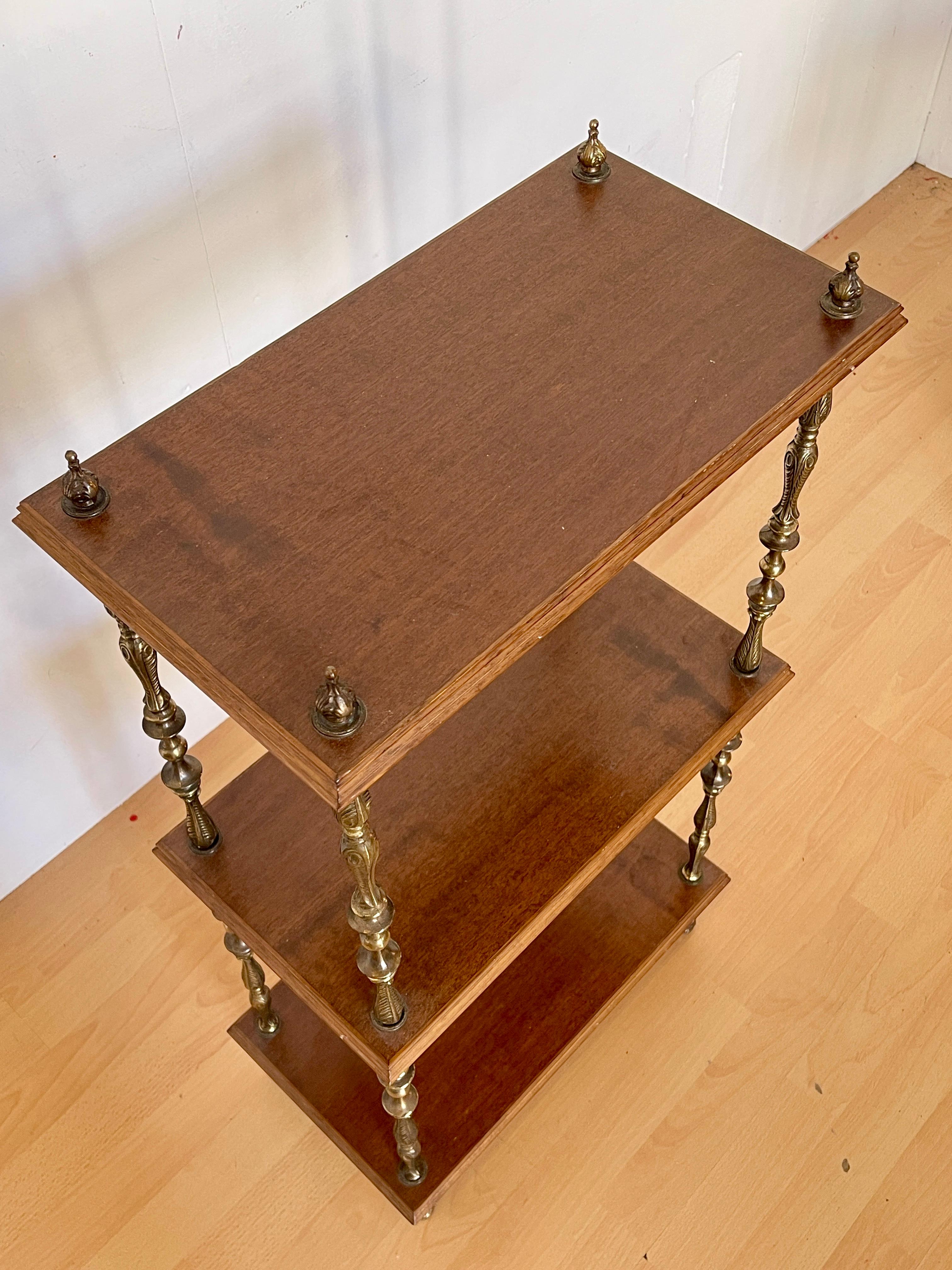 Set di librerie classiche italiane degli anni '50 in legno e bronzo For Sale 3