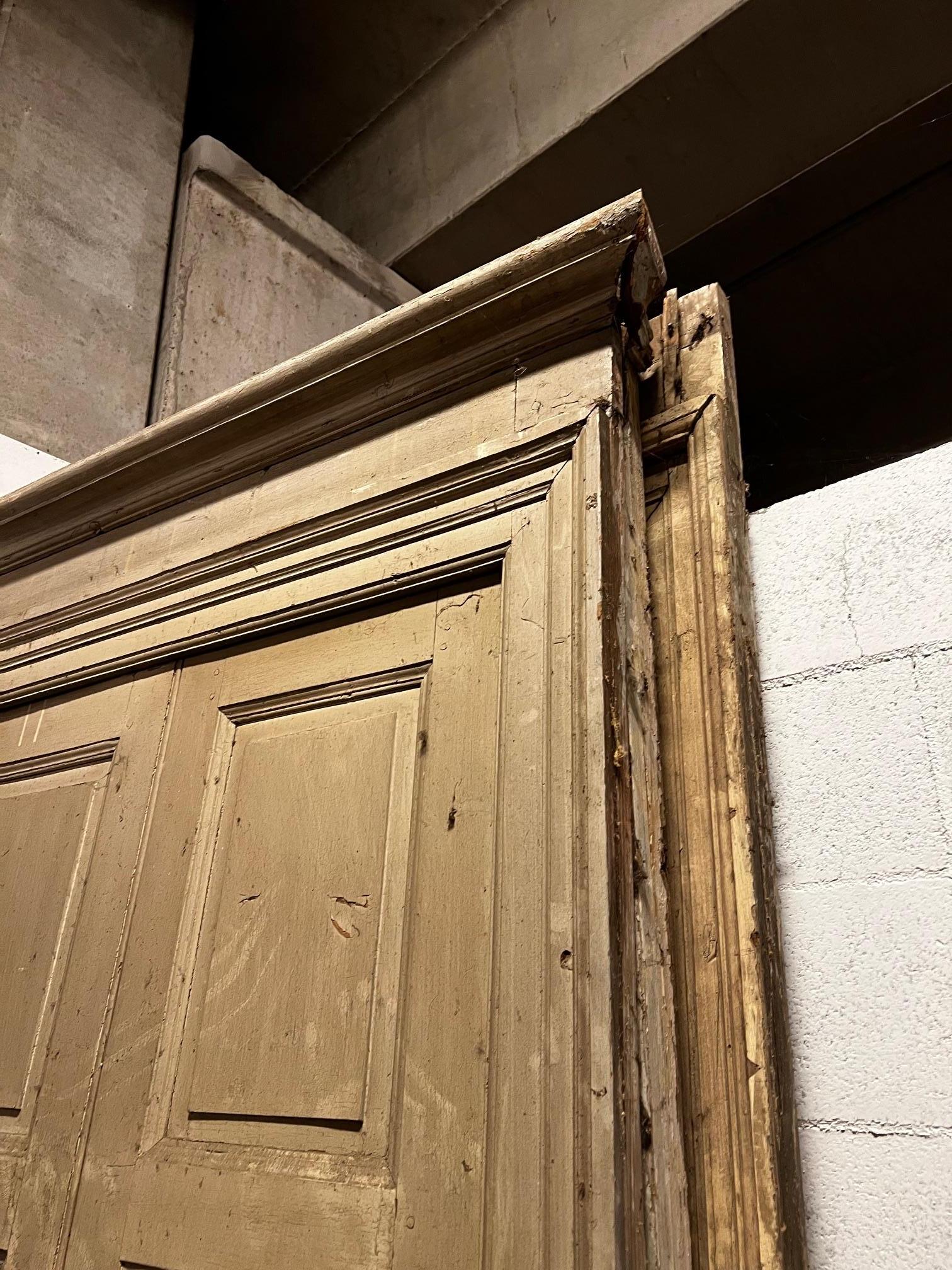 set di N. 3 porte in legno laccato, complete di telaio a doppia ala, italia en vente 3