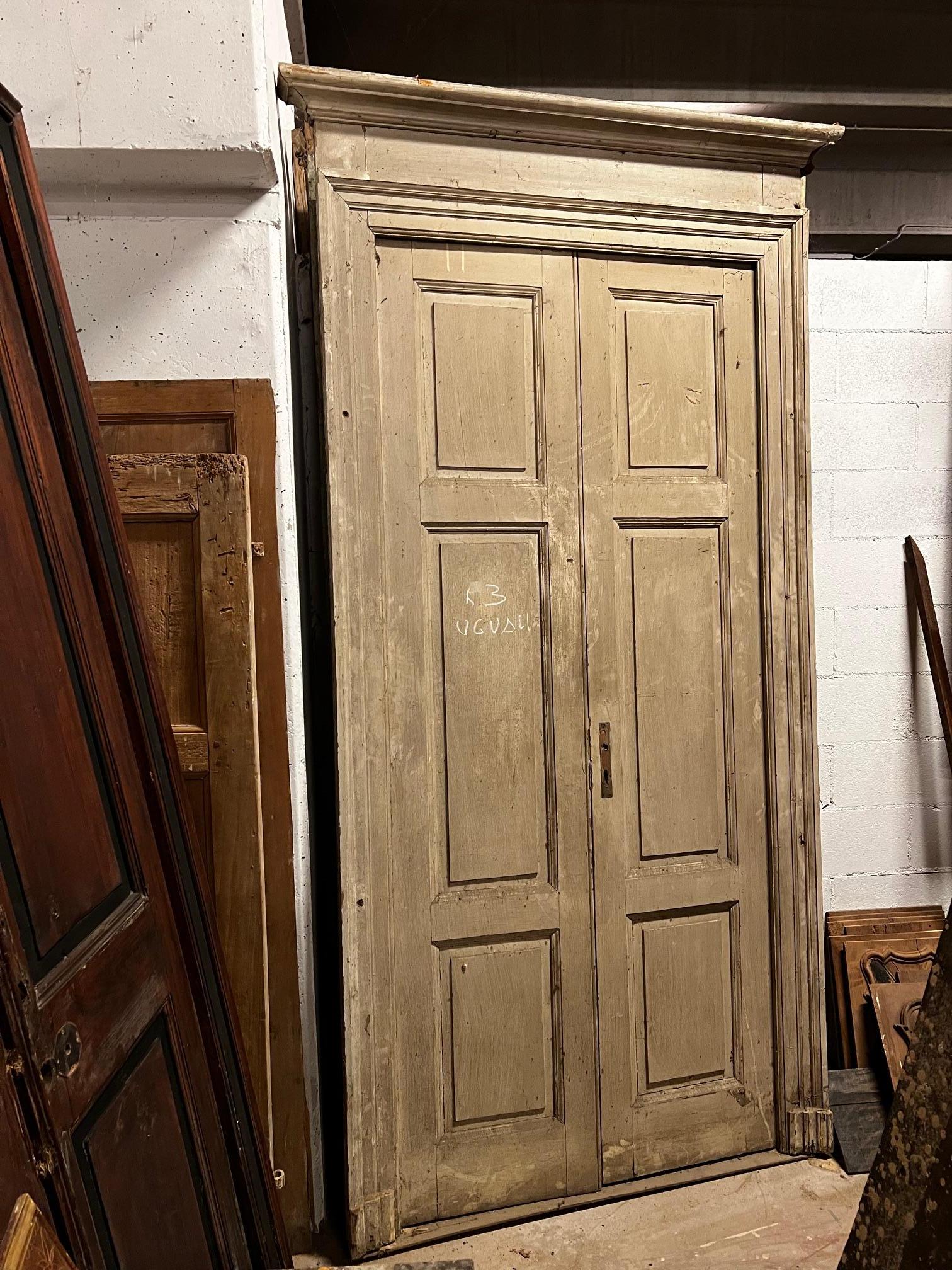 italien set di N. 3 porte in legno laccato, complete di telaio a doppia ala, italia en vente