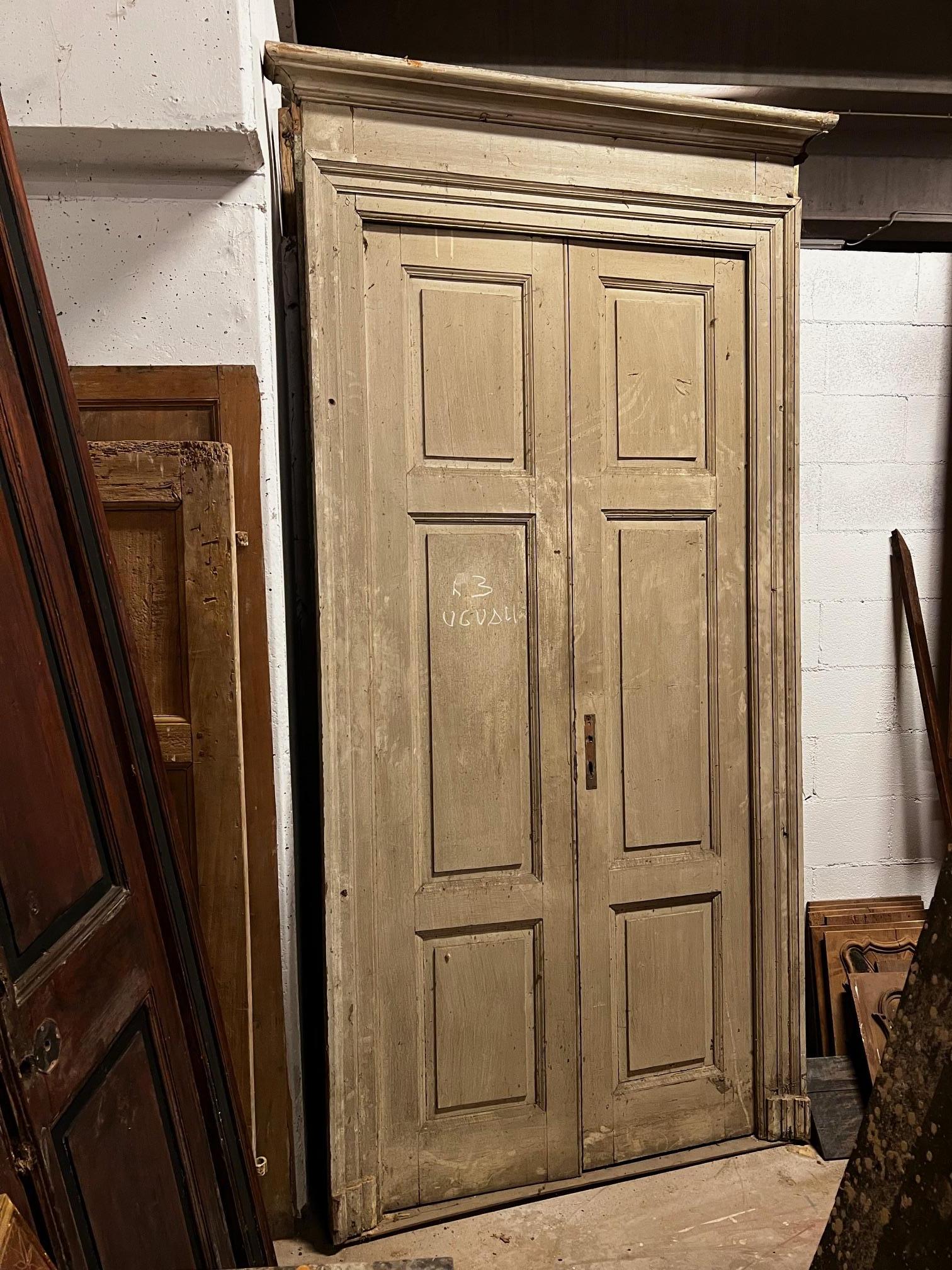 Laqué set di N. 3 porte in legno laccato, complete di telaio a doppia ala, italia en vente