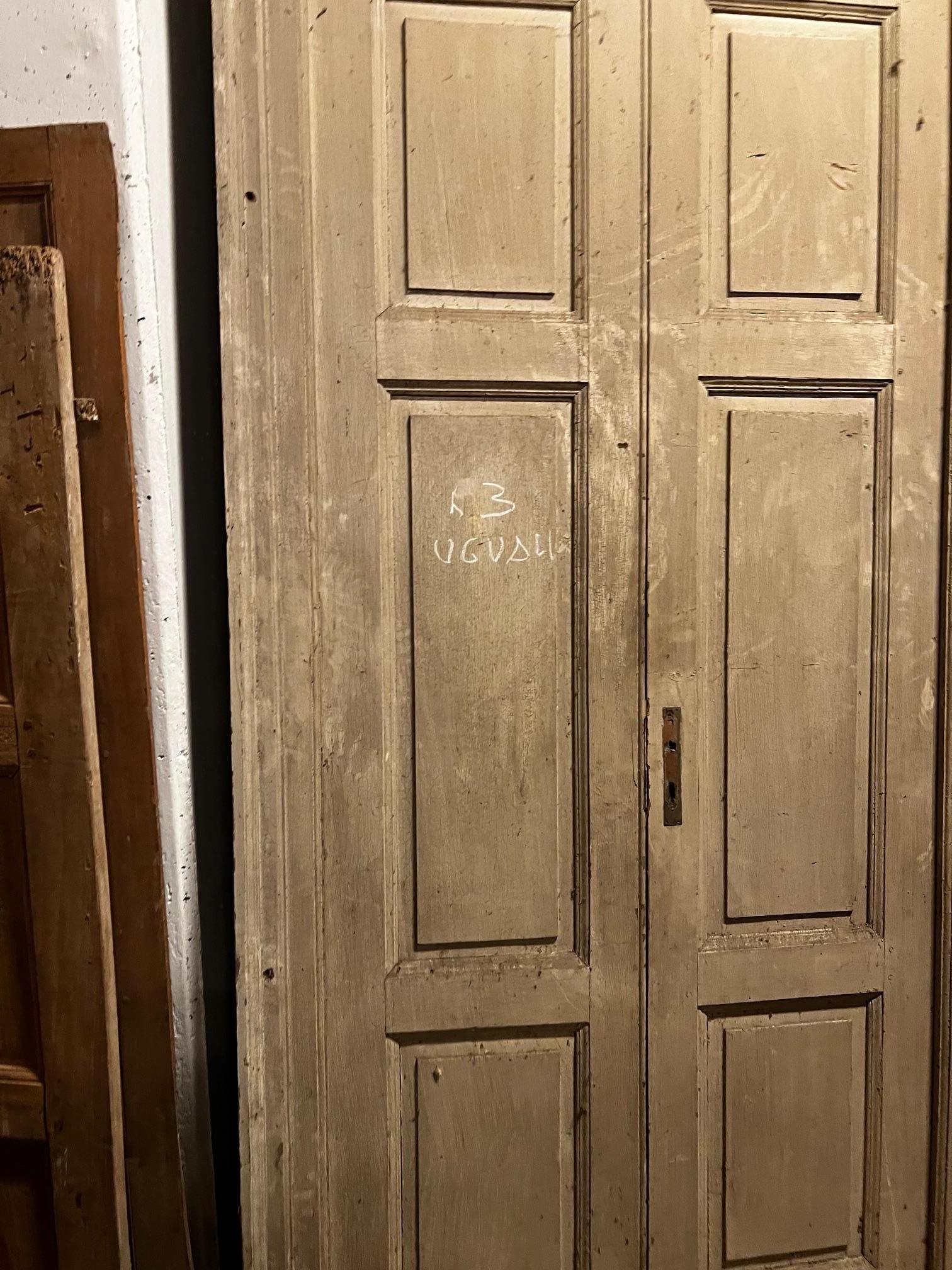 XIXe siècle set di N. 3 porte in legno laccato, complete di telaio a doppia ala, italia en vente