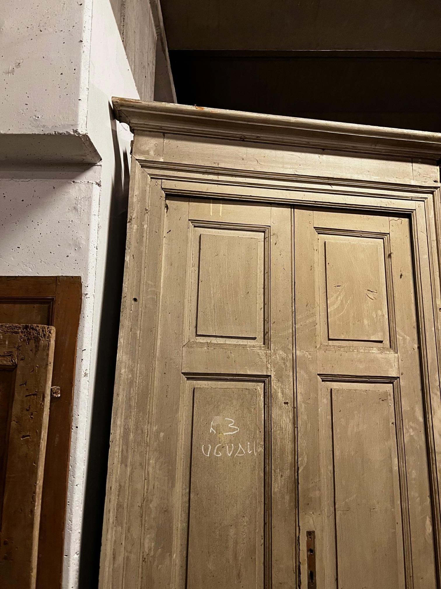 Peuplier set di N. 3 porte in legno laccato, complete di telaio a doppia ala, italia en vente