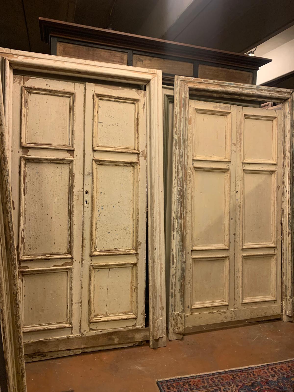 juego de 4 puertas de interior lacadas y enmarcadas, italia 18th Century and Earlier en venta