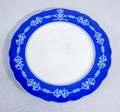 Set di otto piatti con stemmi della regina Margherita di Savoia, S.C.I. LAVENO