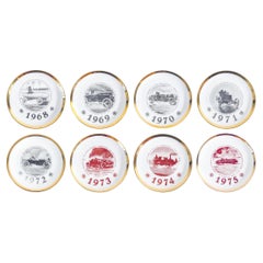 Jeu de huit plaques, design P. FORNASETTI, Salon international de l
automobile