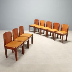 Achterstuhl-Set von Silvio Coppola für Bernini aus den 60er Jahren mit Ledersitz.
