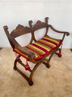 Holzsessel und Sofa im Savonarola-Stil aus Florenz im 19