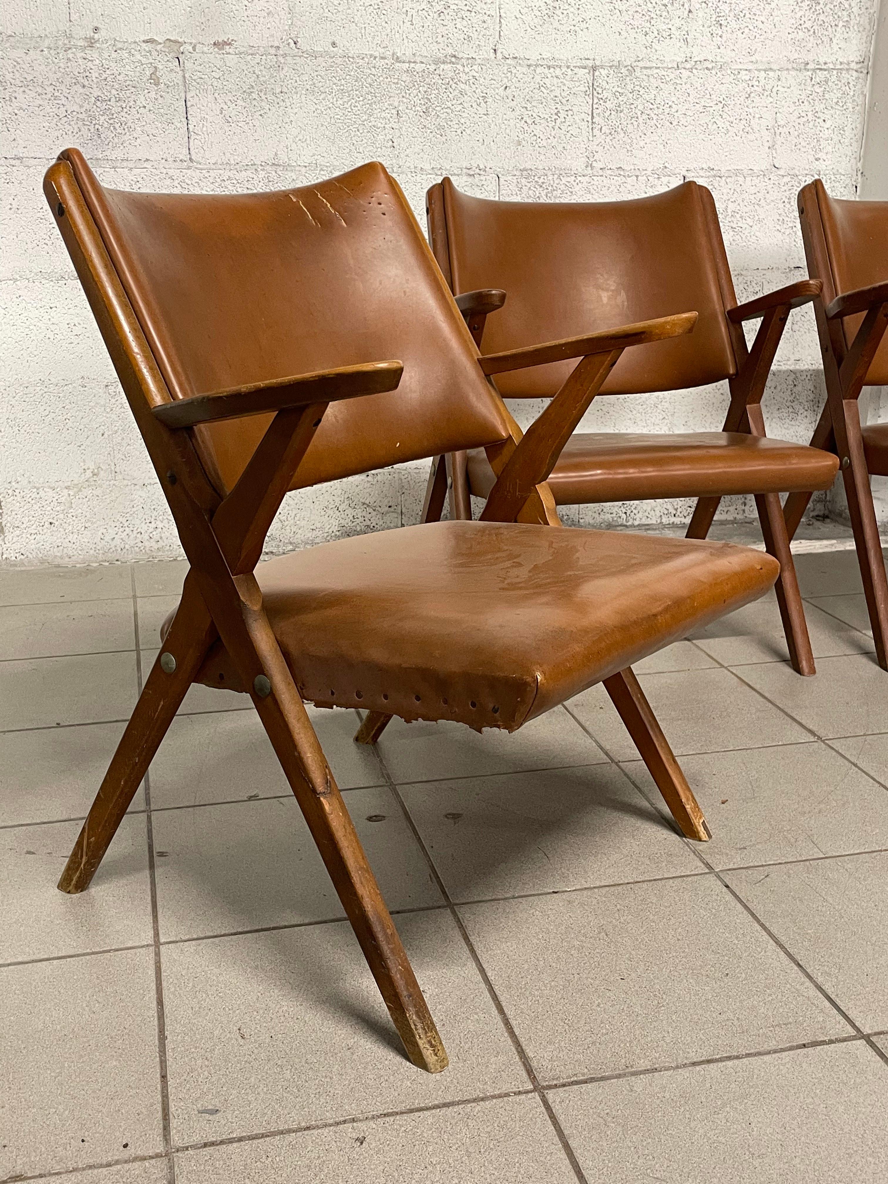 Mid-Century Modern Set of 1960s armchairs from Dal Vera furniture factory, Italy For Sale