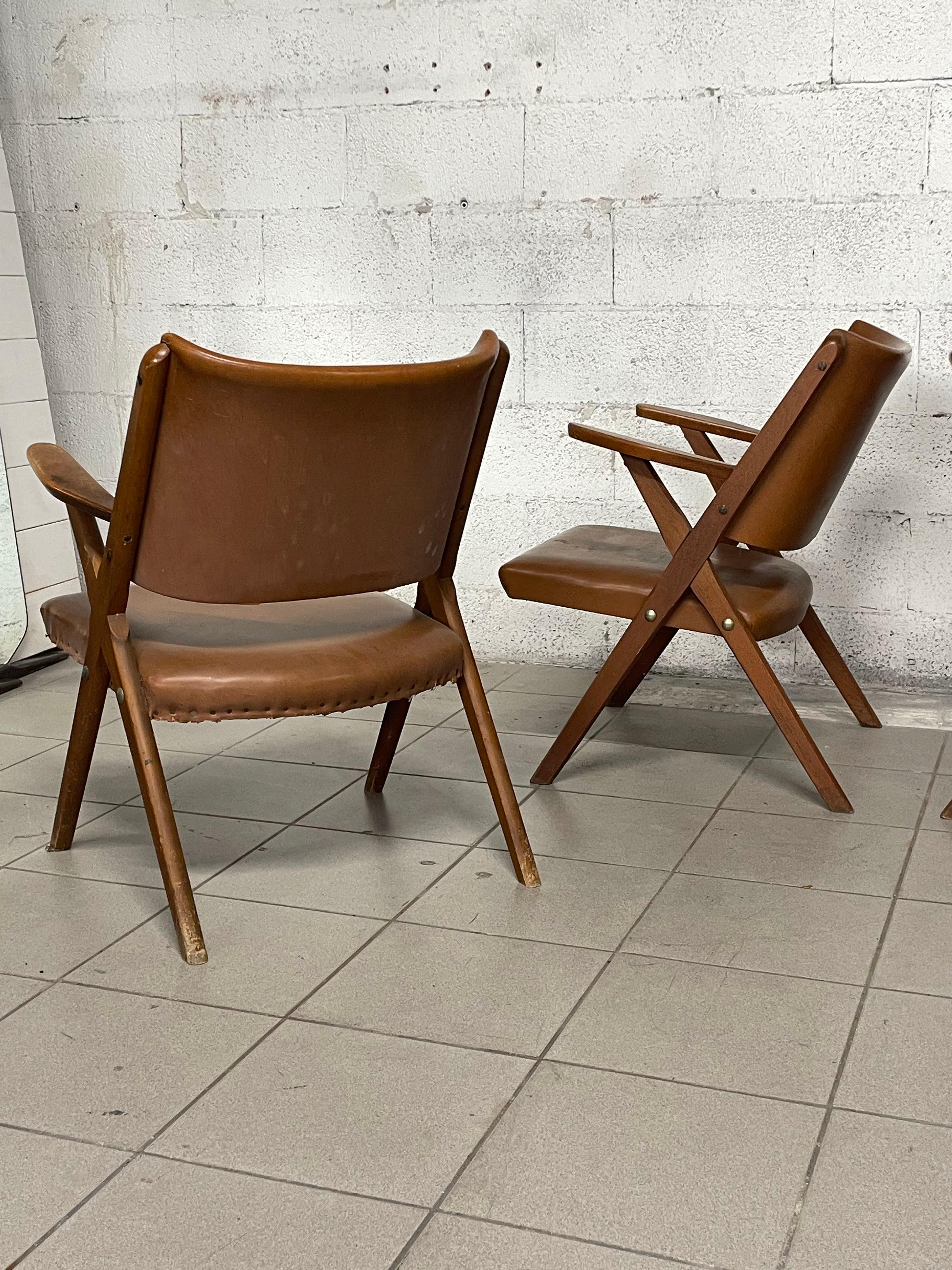 Set of 1960s armchairs from Dal Vera furniture factory, Italy For Sale 2