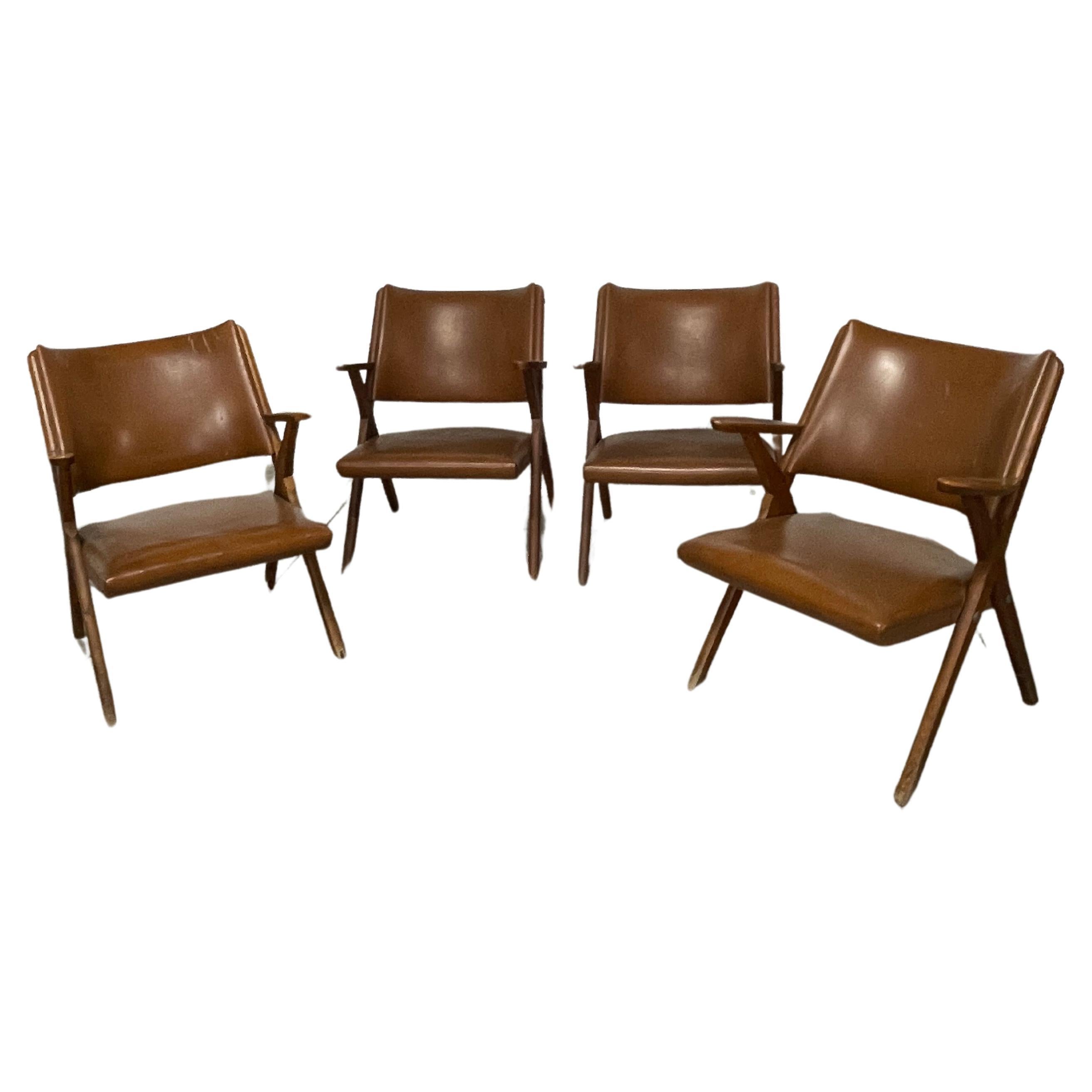 Set of 1960s armchairs from Dal Vera furniture factory, Italy For Sale