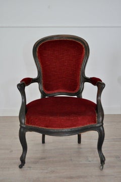Set of antique armchairs in Luigi Filippo style, Italy