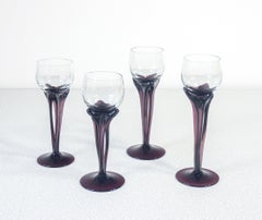 Set di quattro calici, o portacandele, in vetro soffiato di Alicja MACOCHA