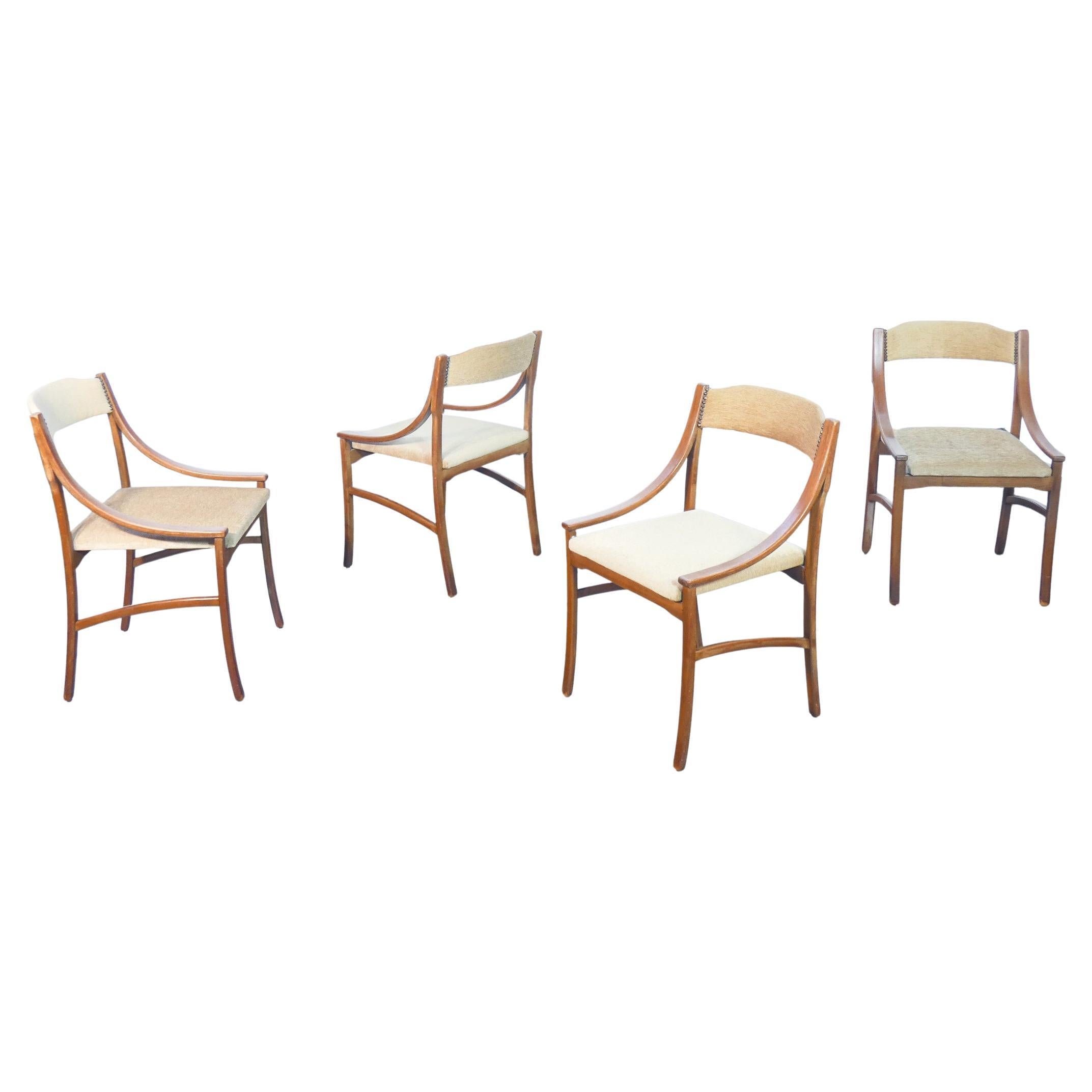 Set of four chairs, design by Silvio CAVATORTA. Italy, 50s For Sale