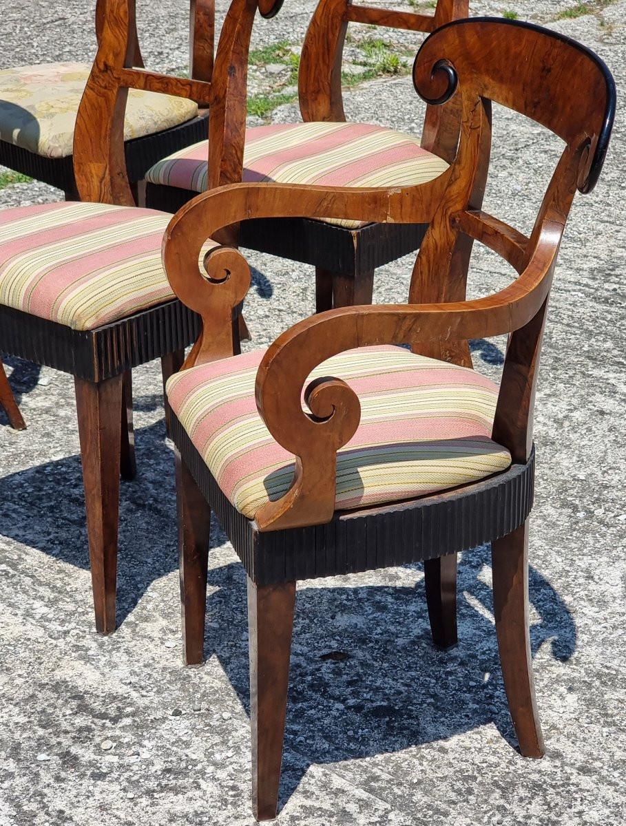 Louis Philippe Set di quattro sedie e due poltrone Carlo X – Veneto, ca. 1830 For Sale