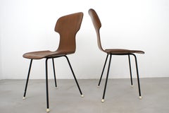 Set of four 1960s Italian bentwood chairs in the style of Carlo Ratti