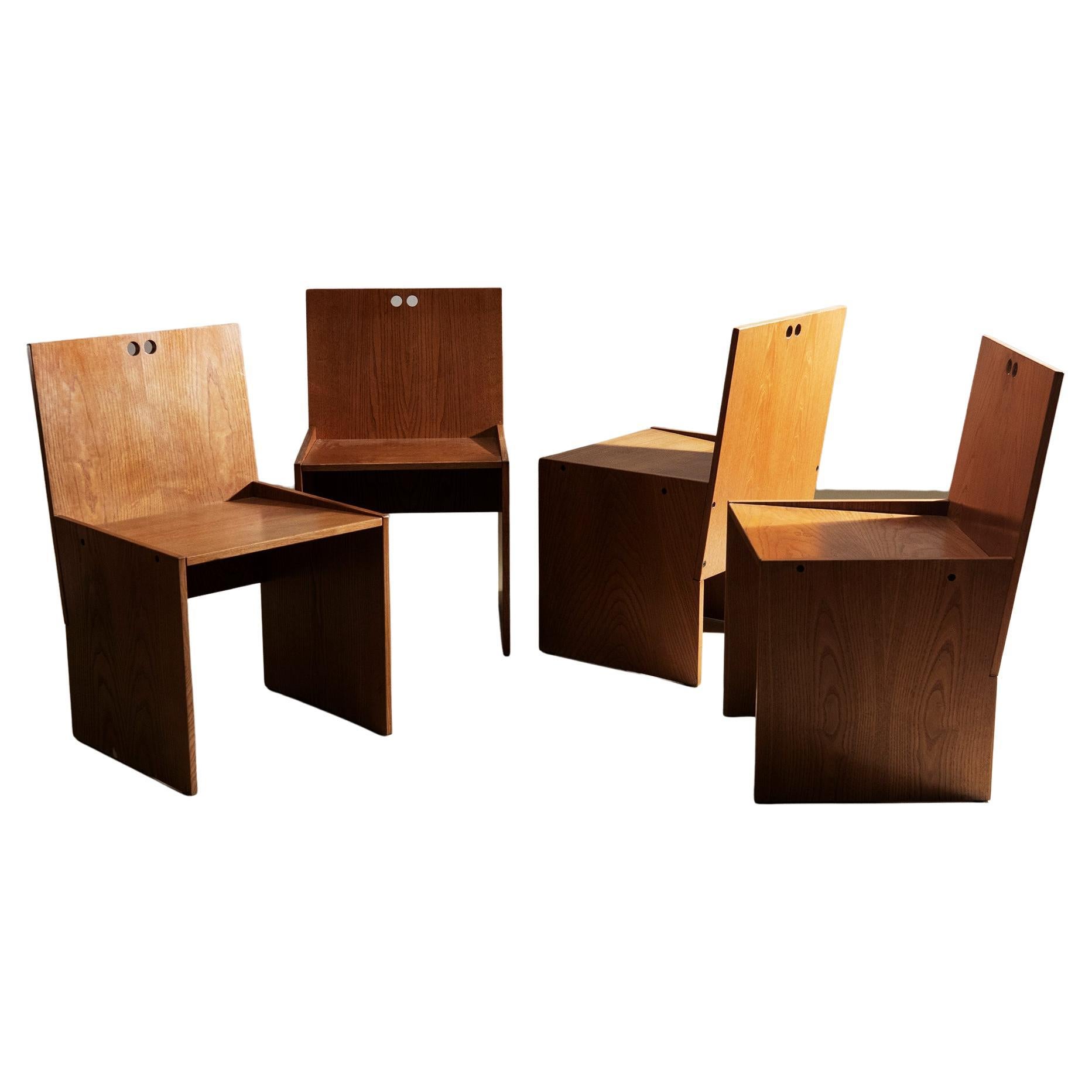 Set of Four Chairs, Italian Production For Sale