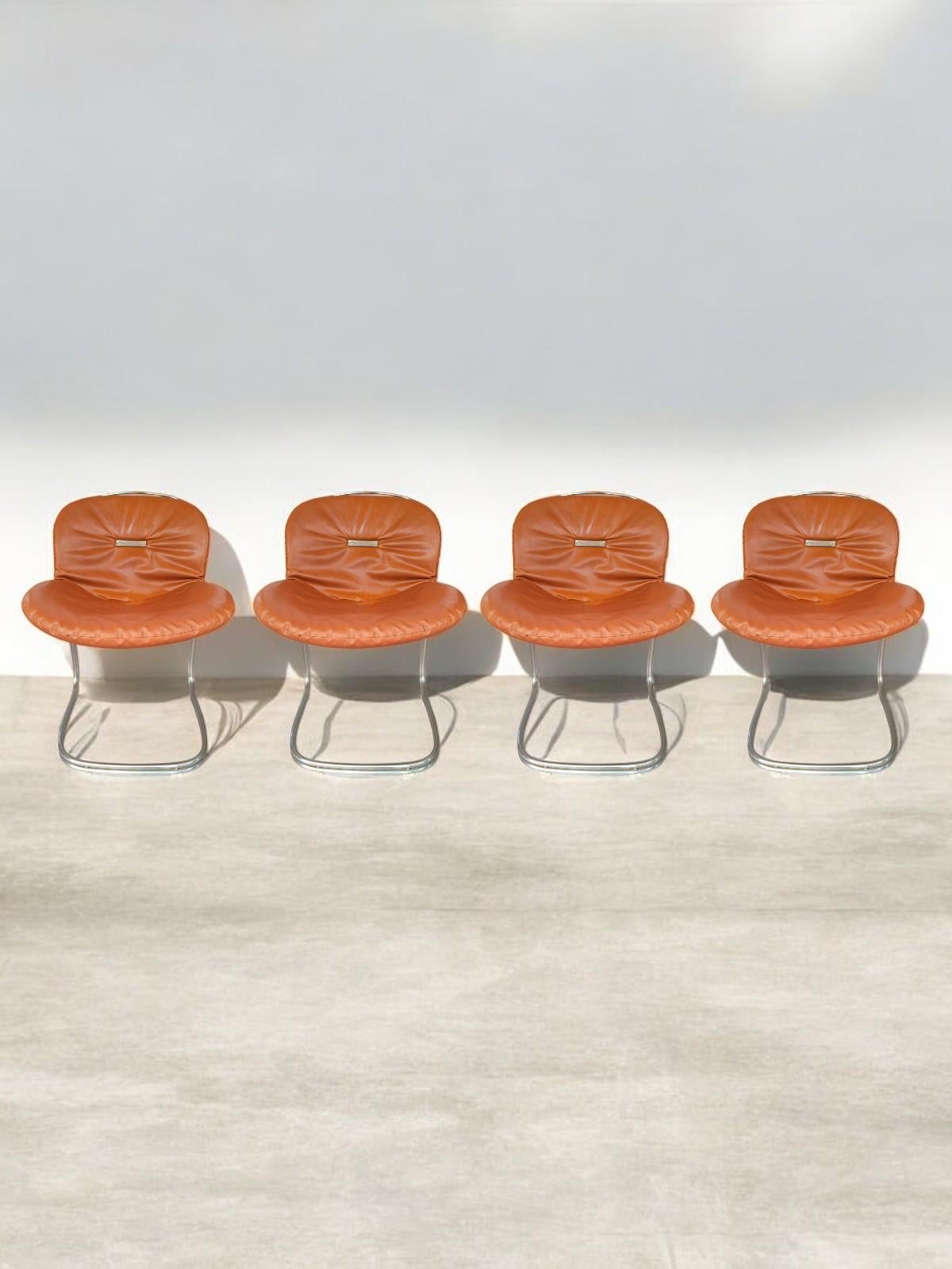 Set of four Sabrina chairs designed by Gastone Rinaldi for Rima, 1970s 2
