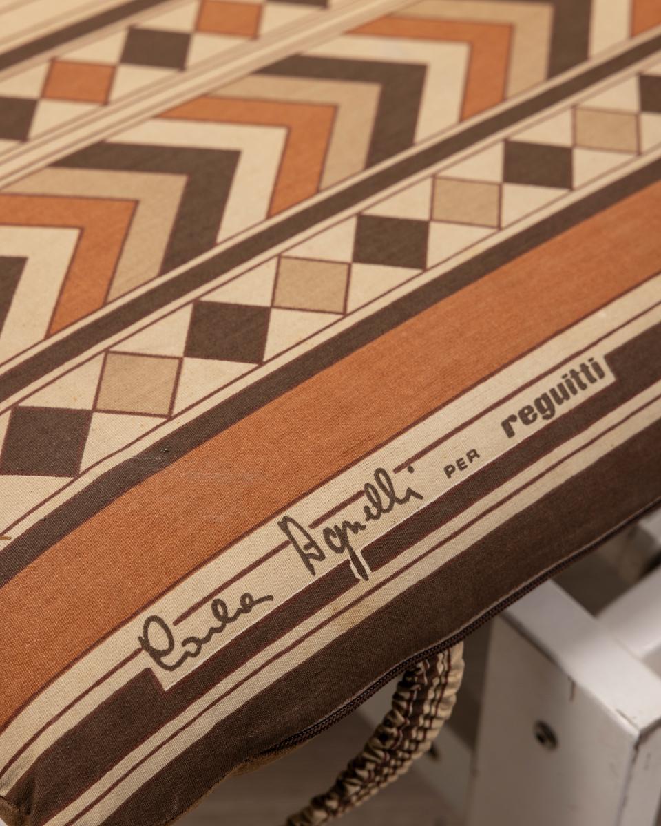 Modern Vintage 1970s fabric deck chair and trolley set by Clara Agnelli for Reguitti For Sale