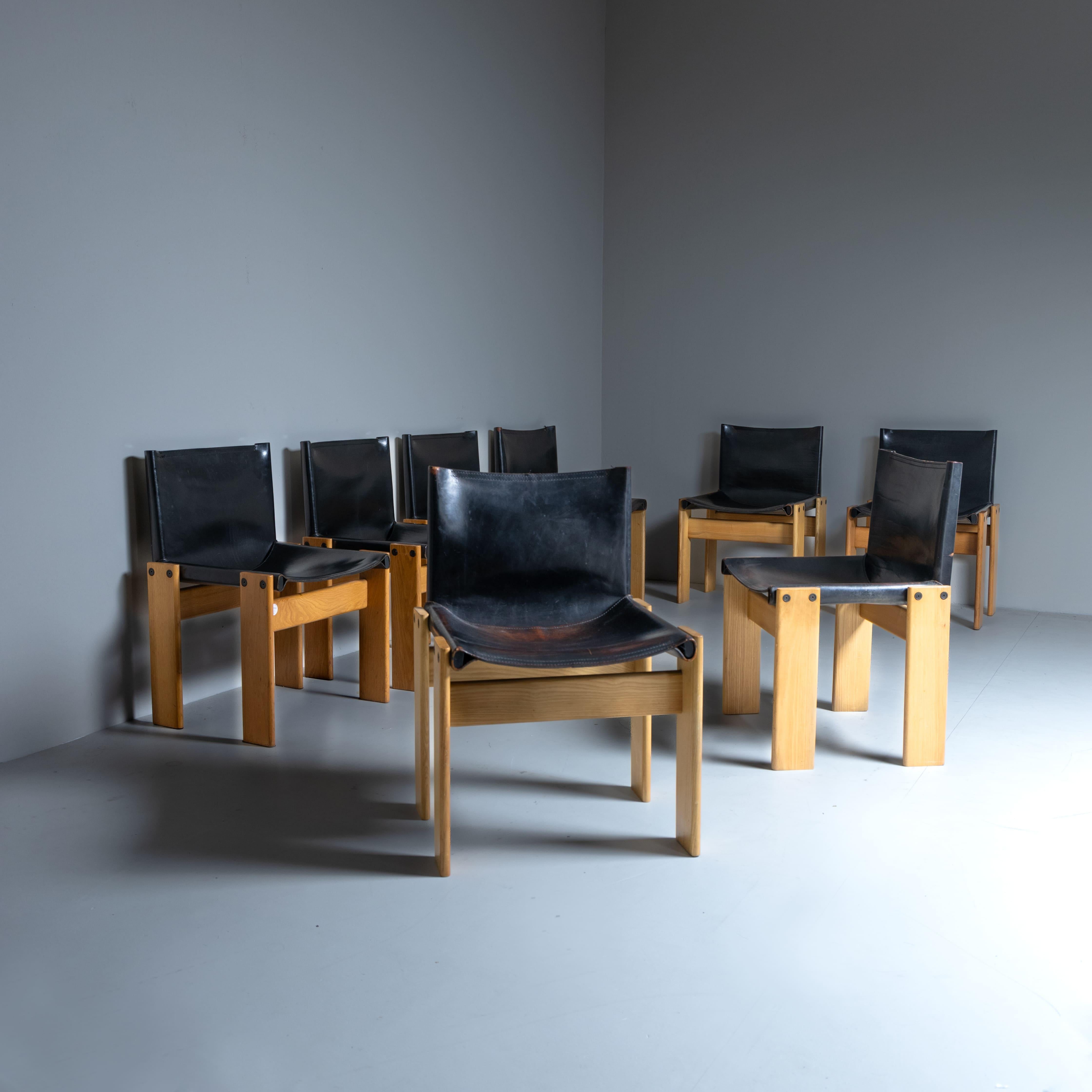 Ensemble de 8 chaises Monk, Afra et Tobia Scarpa pour Molteni 1970 en vente 6