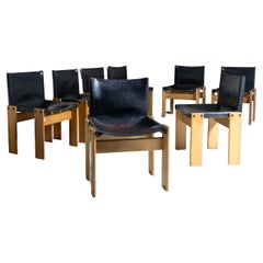 Set of 8 Monk chairs, Afra and Tobia Scarpa for Molteni 1970