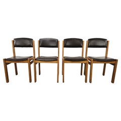 Set di sedie italiane anni '70 in legno di faggio e skai